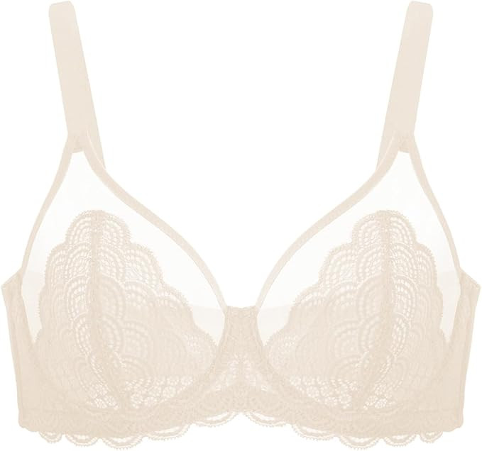 HSIA Minimizer Bras for Women Large Bust Full Coverage Lace Plus Size Bra - Mermaid Scales | Amazon (US)