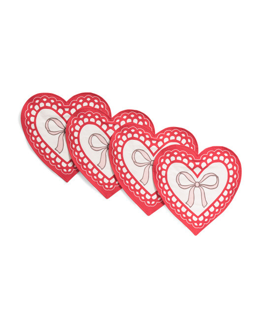 4pk Heart Shaped Reversible Placemats | TJ Maxx