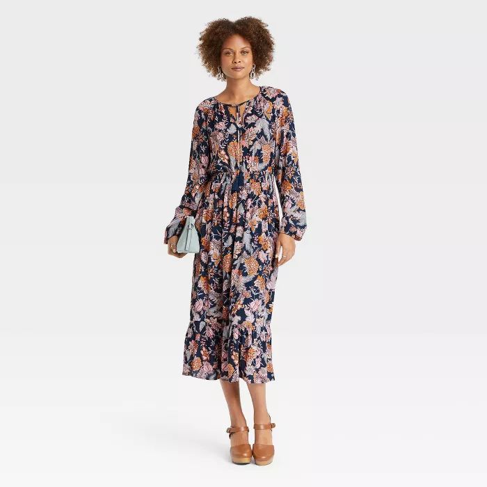 Women's Long Sleeve Smocked Dress - Knox Rose™ | Target