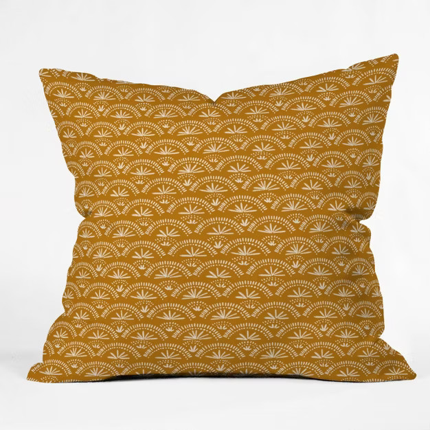 26"x26" Joy Laforme Morrocan Fan Square Throw Pillow Yellow - Deny Designs | Target