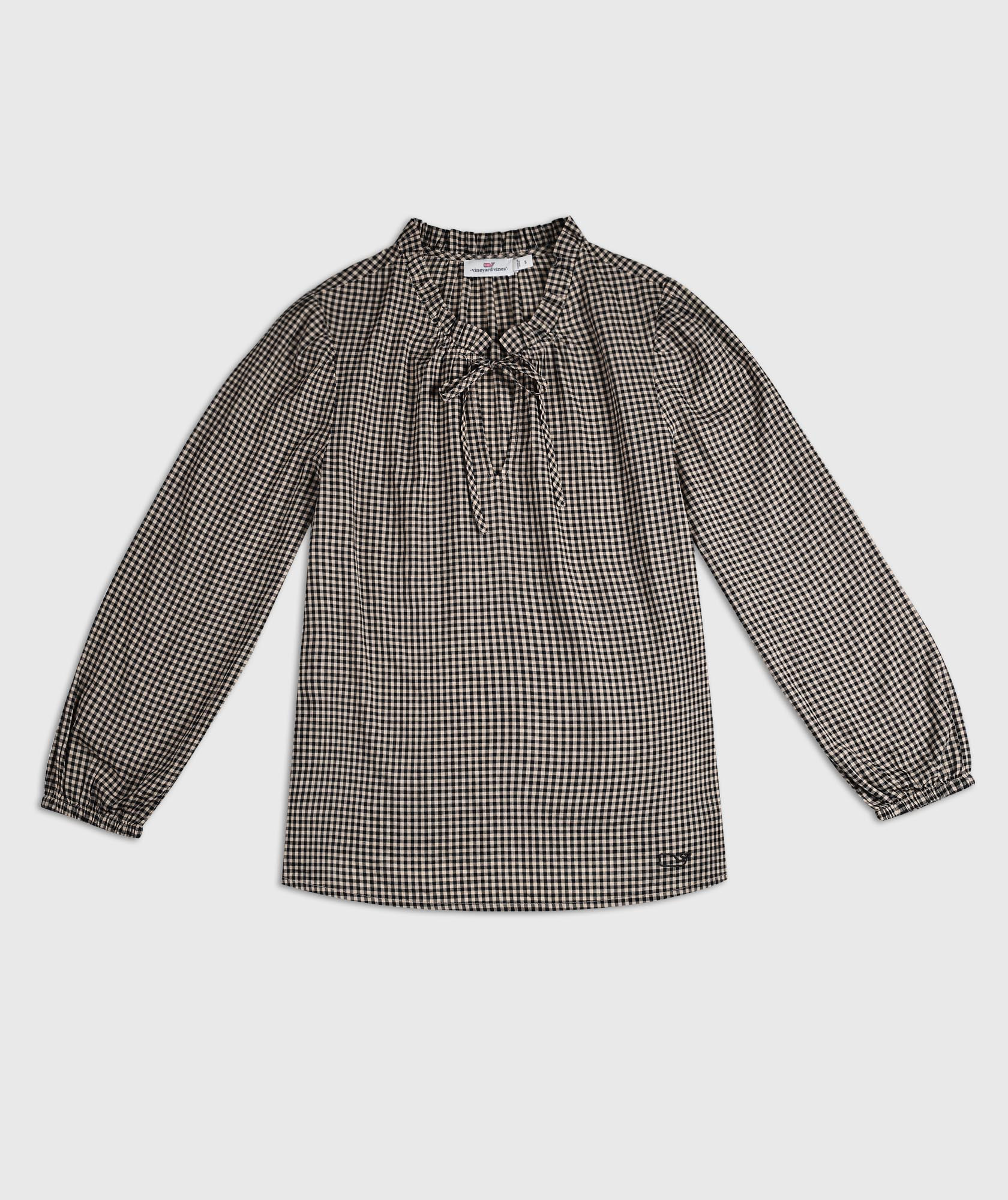 OUTLET Long-Sleeve Ruffle Popover Top | vineyard vines