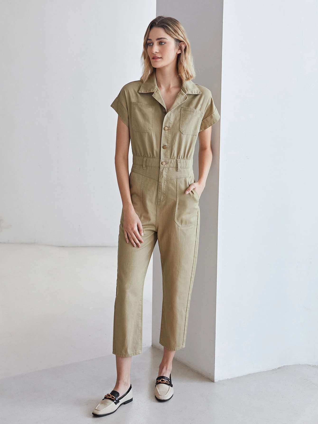 MOTF PREMIUM 100% COTTON UTILITY DENIM JUMPSUIT | SHEIN