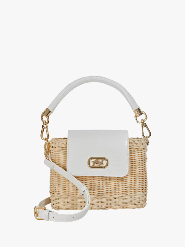 DuneDecorative Rattan Grab Bag, White | John Lewis (UK)