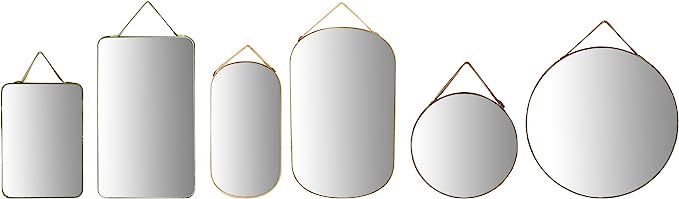 Creative Co-Op Velvet Edged Hangers (Set of 6 Sizes/Colors) Wall Mirrors, Multicolor | Amazon (US)