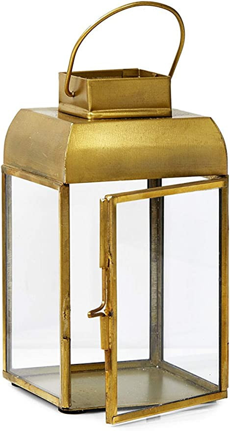 Serene Spaces Living Extra Small Square Gold Lantern, Ideal for Wedding Reception, Event, Patio, ... | Amazon (US)