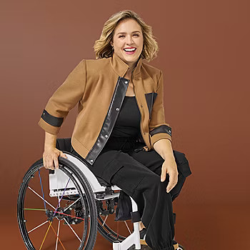 Jamey Perry x JCPenney Womens Adaptive Faux Leather-Trim Cropped Jacket | JCPenney