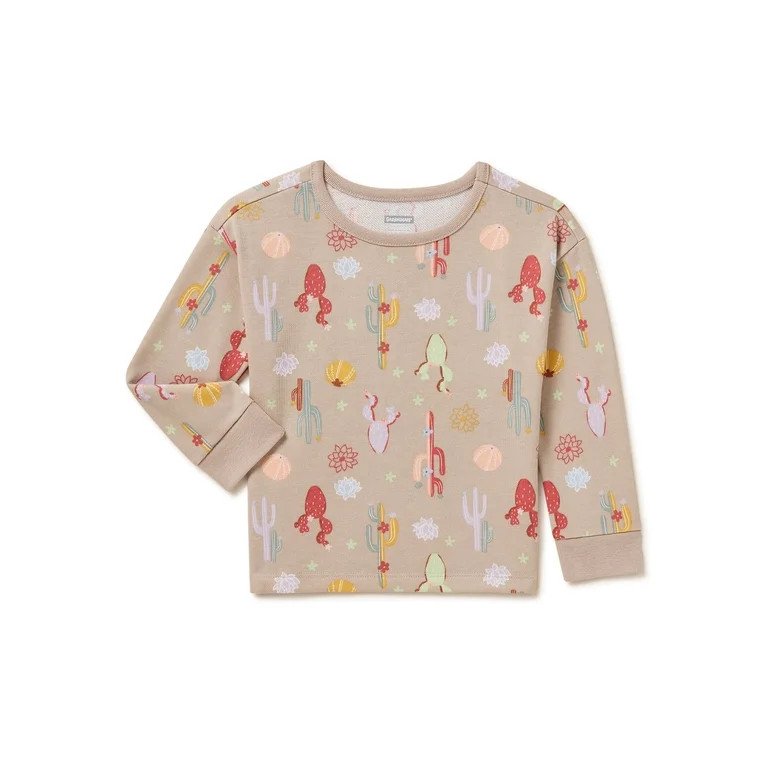 Garanimals Baby and Toddler Girls Long Sleeve Print Sweatshirt, Sizes 12M-5T | Walmart (US)