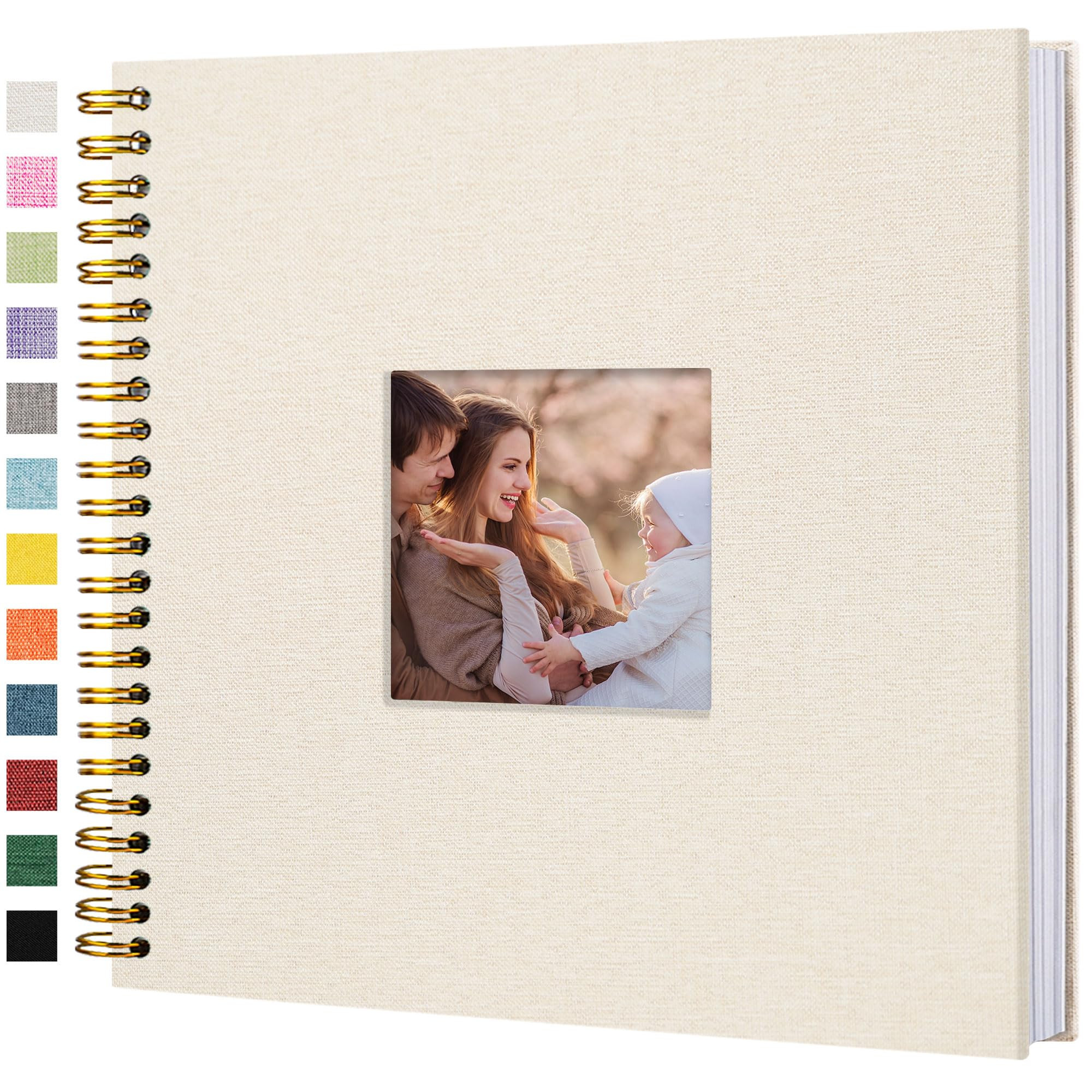 Funda de lino para álbum de fotos, 12 x 12 pulgadas, tapa dura, libro de recuerdos de papel kraf... | Amazon (US)