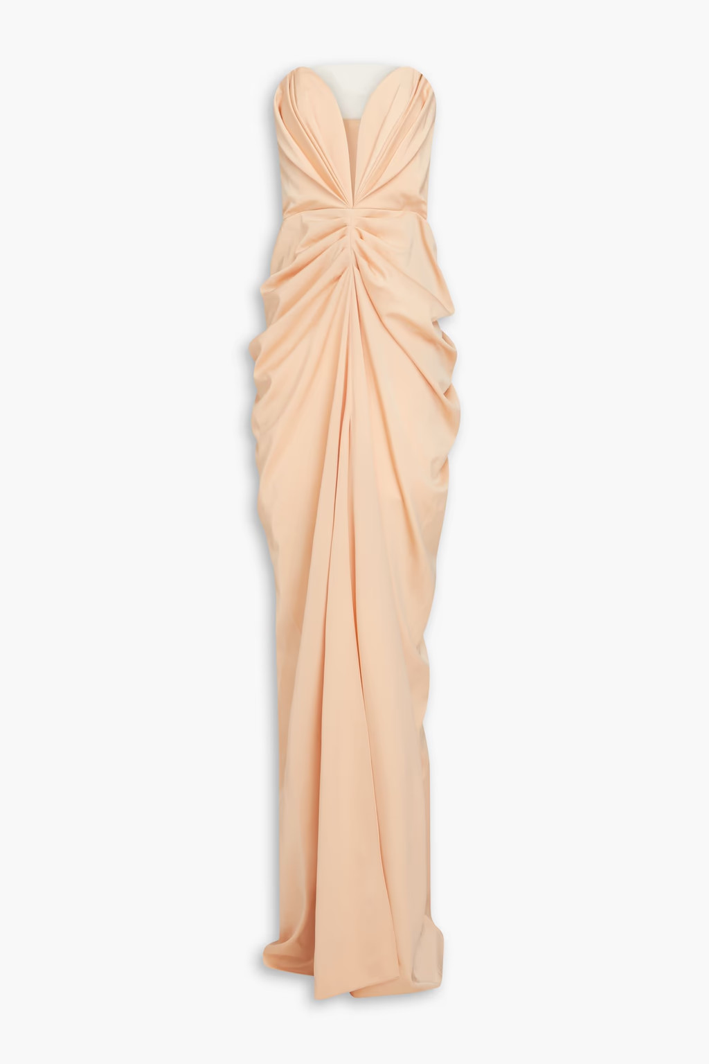 Strapless pleated satin gown | The Outnet (UK and Europe)