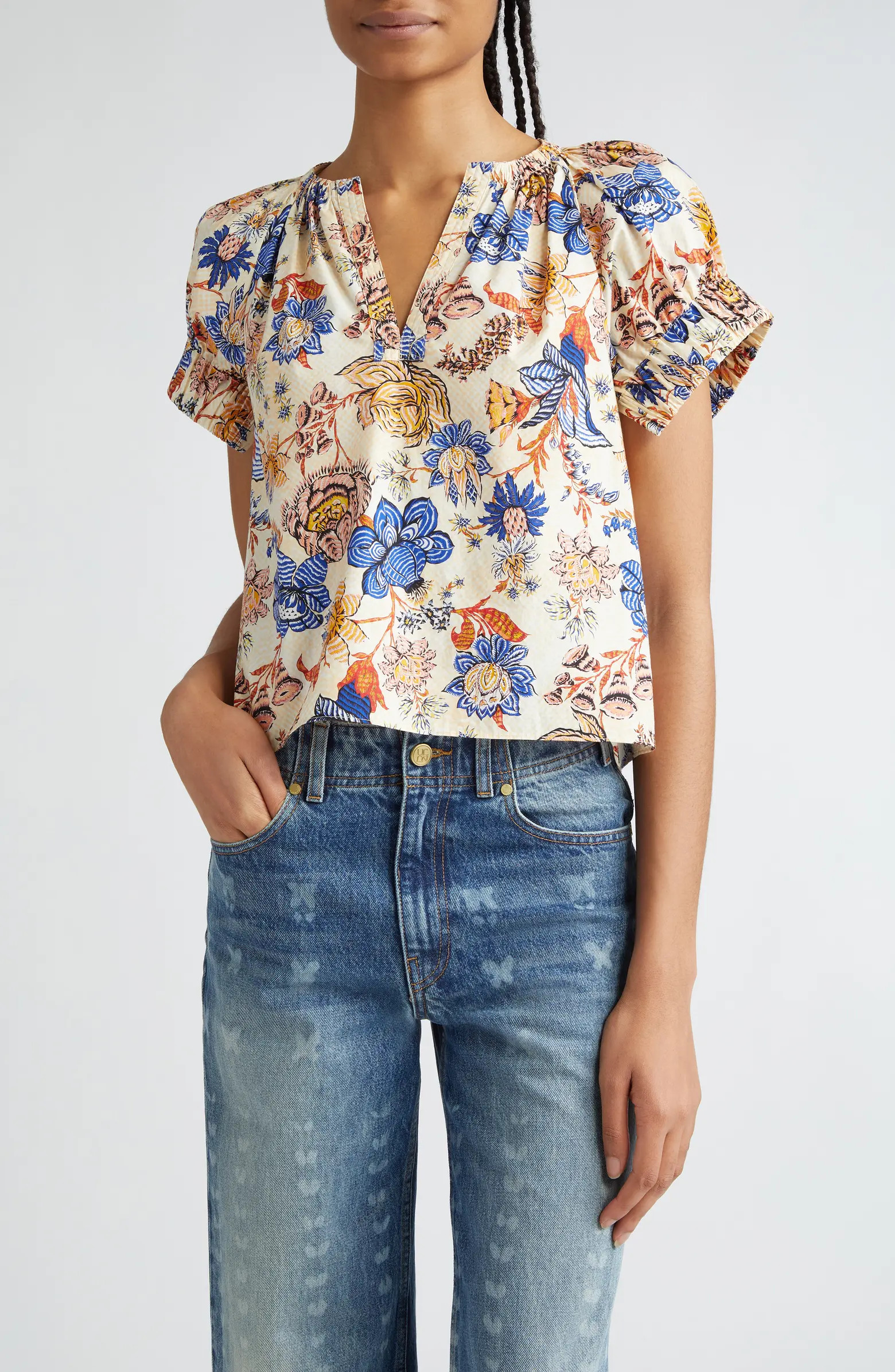 Ulla Johnson Naomi Print Puff Sleeve Top | Nordstrom | Nordstrom