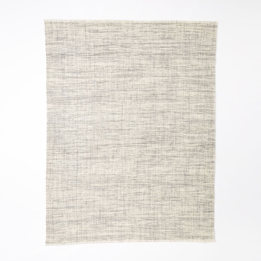 Heathered Basketweave Wool Rug, 8'x10', Steel | West Elm (US)