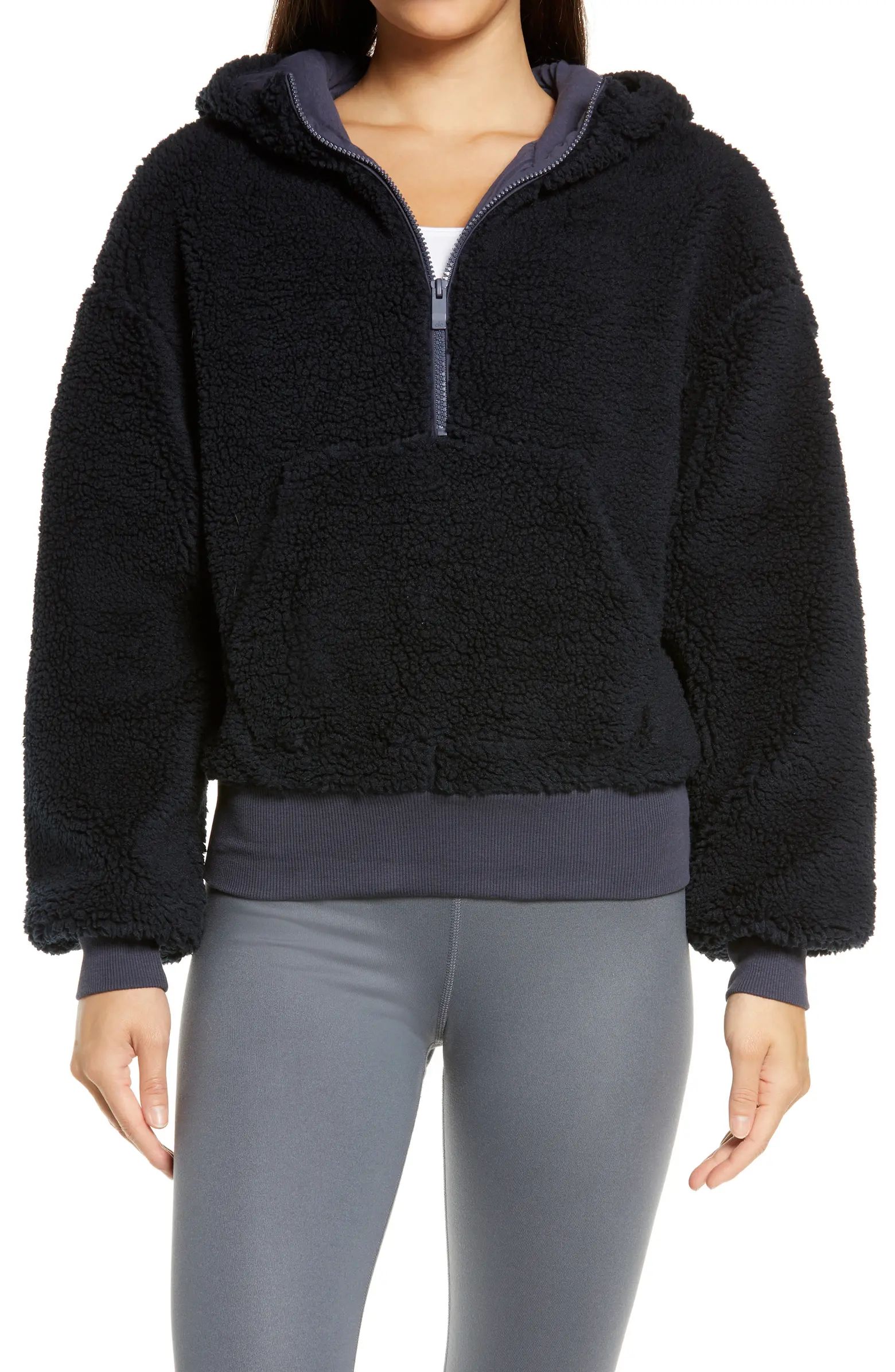 Streetside Half Zip Faux Fur Hoodie | Nordstrom