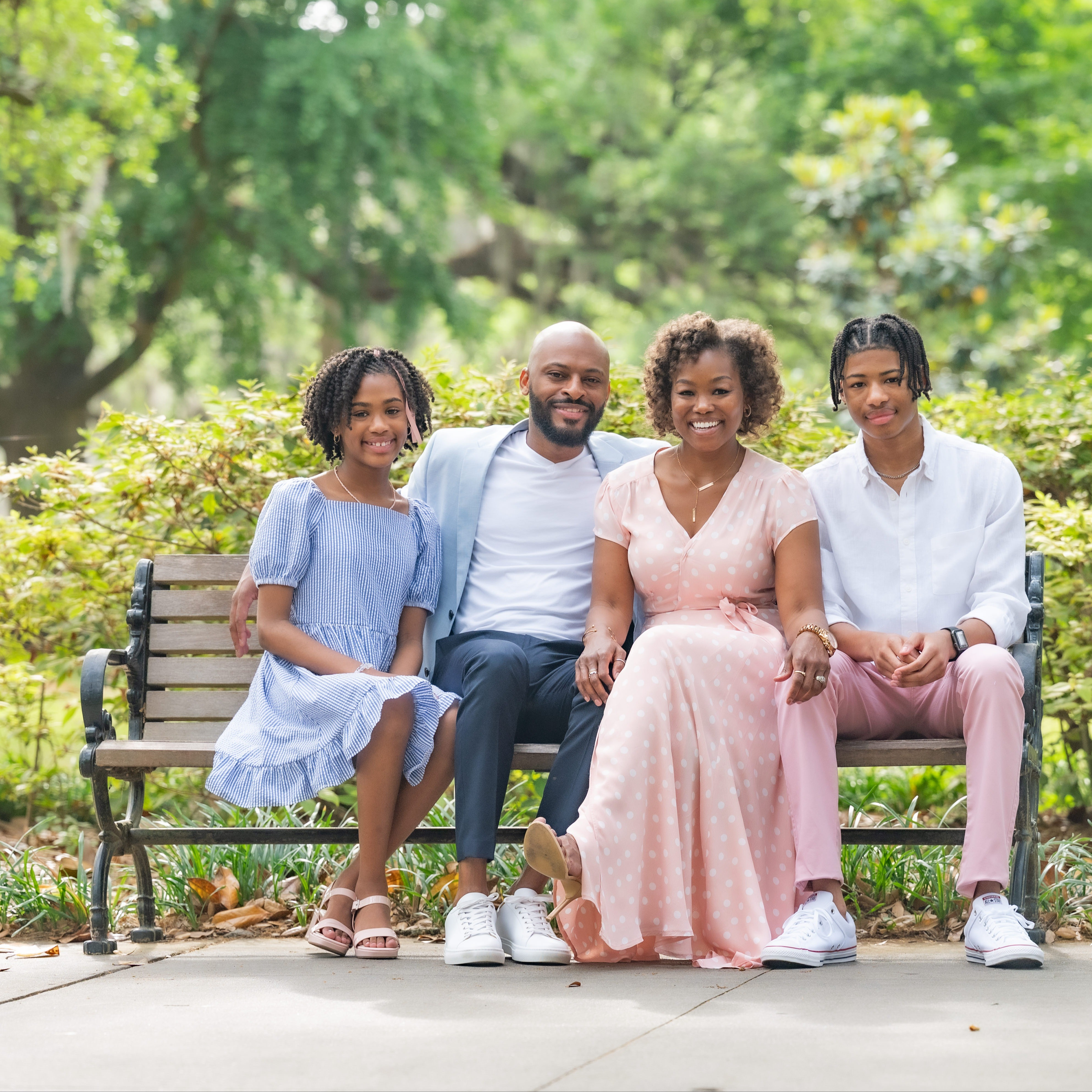Planning family photos? Start with 2 colors and build from there.We used soft pink + light blue, mixed dressy with casual, and kept everything comfortable.Everything is linked if you want to recreate this look.

#LTKMothersDay #LTKmomlife #LTKOver40