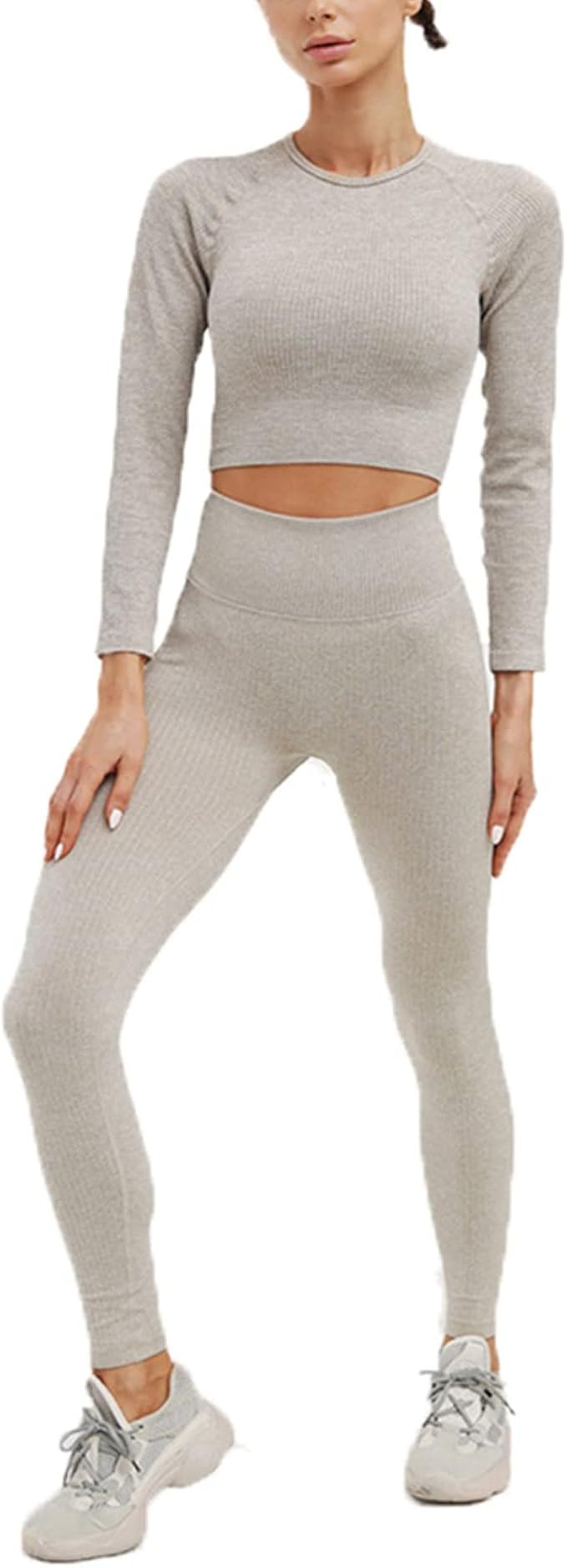 Hotexy Women Workout Set Athletic Outfits Seamless Yoga Leggings with Sports Bra Gym Tracksuits S... | Amazon (US)