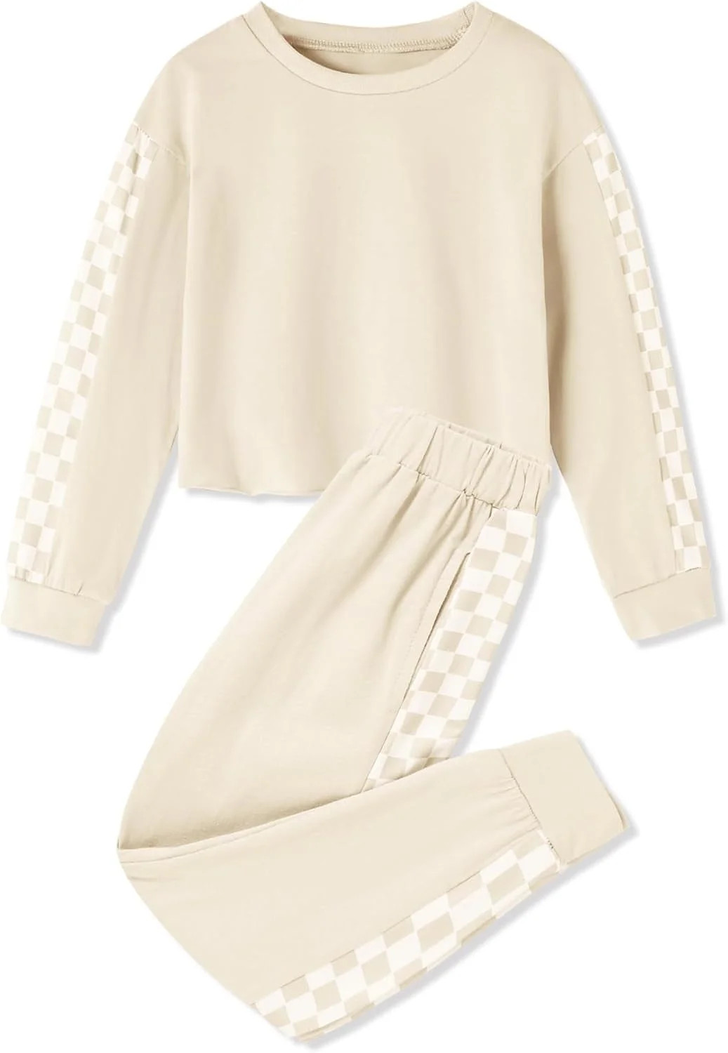 SANMIO Toddler Girl Clothes 2 Piece Outfits Girls Tracksuit Activewear Long Sleeve Checkered Swea... | Walmart (US)