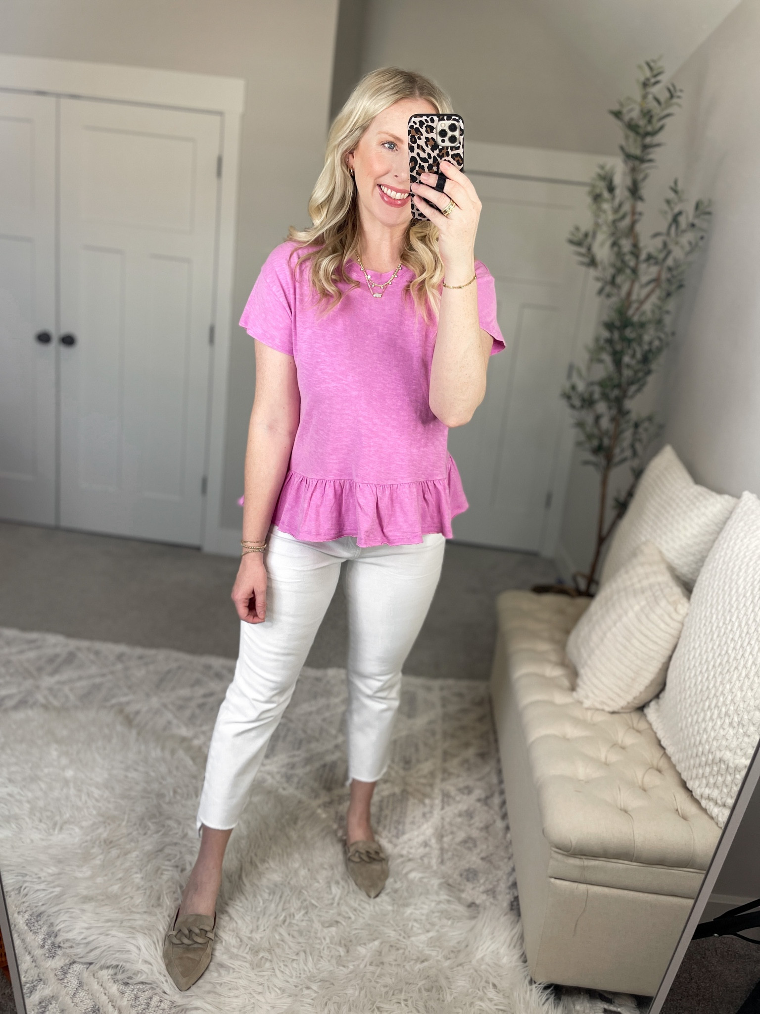Daily try on, Walmart outfit, Walmart fashion, time and tru, white jeans 

#LTKunder50 #LTKstyletip #LTKSeasonal