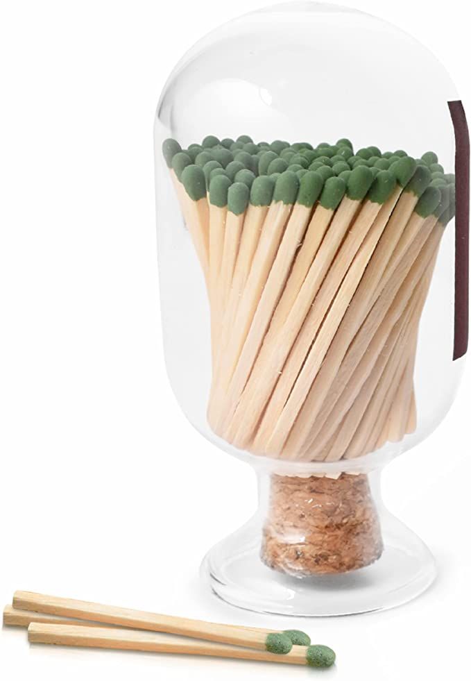 Glass Match Holder with Striker - Fancy Matches in a Jar Cloche - Decorative Home Decor Gifts - M... | Amazon (US)