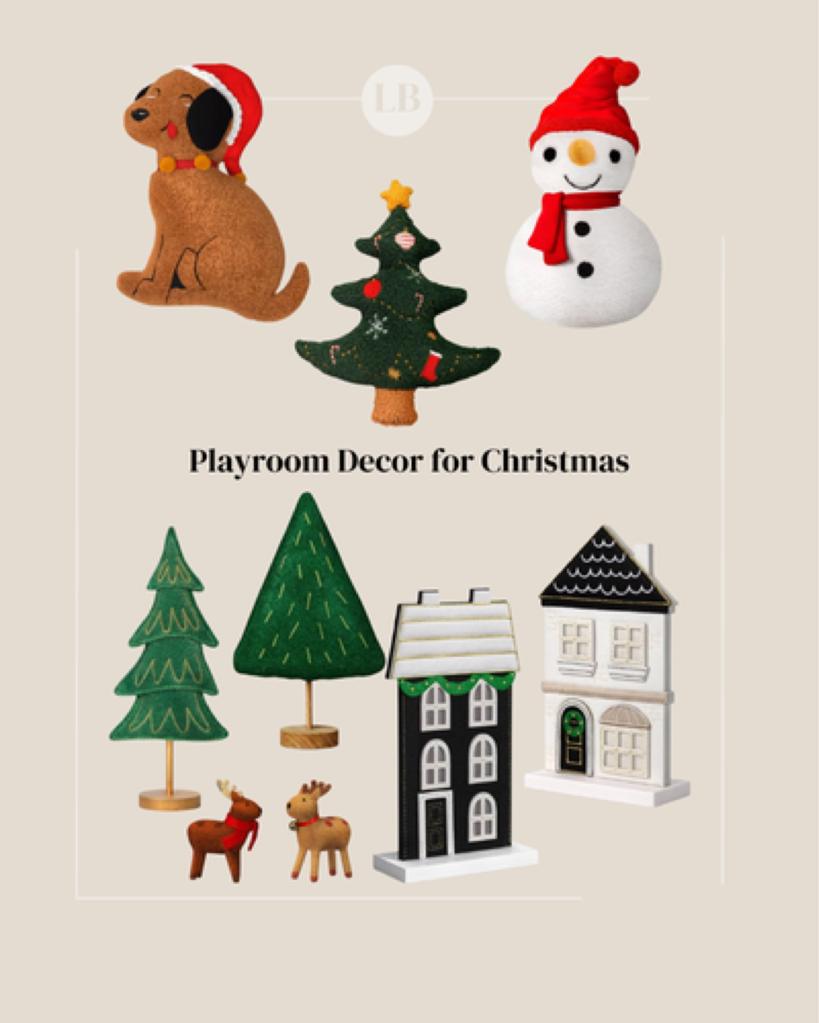 Cute decorative pieces for kids room or playroom for Christmas 