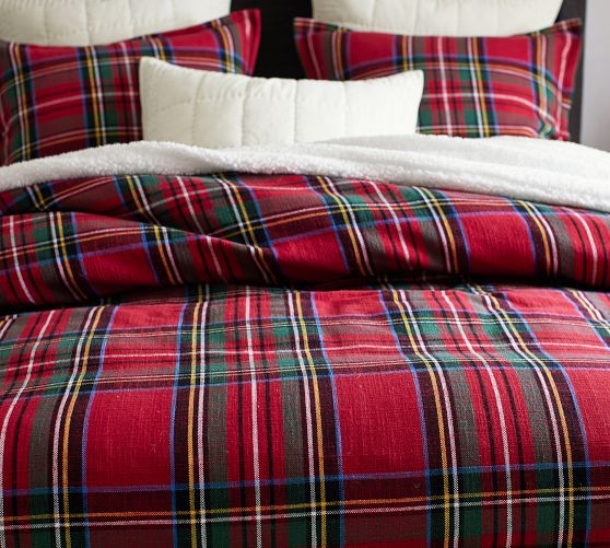 Stewart Plaid Cotton Duvet Cover | Pottery Barn (US)