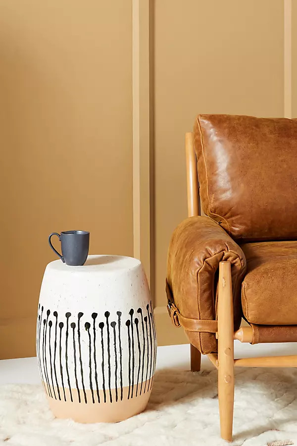 Uteki Ceramic Stool By Anthropologie in White | Anthropologie (US)