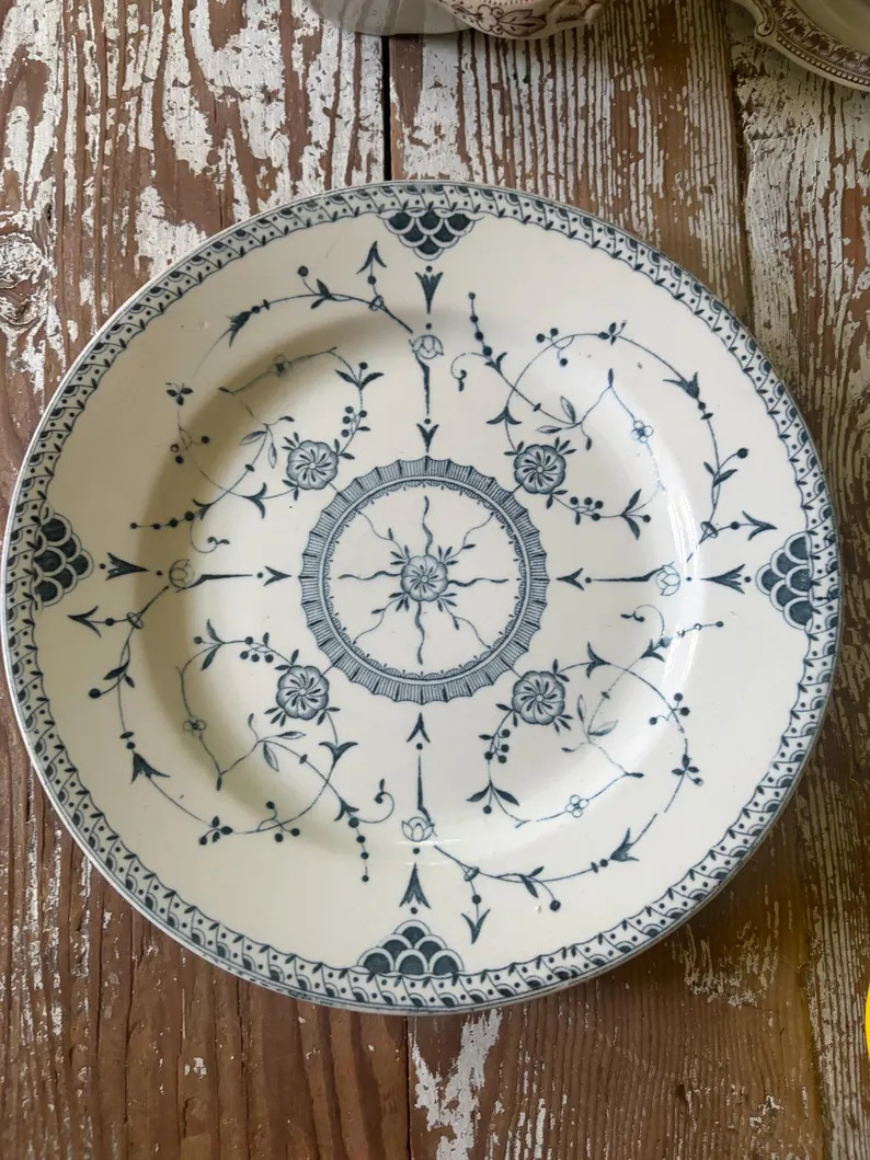 Vintage Chunky Blue Onion Plate - Etsy | Etsy (Global)