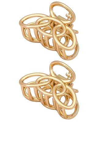 Ettika Keep It Simple Claw Clip in Metallic Gold. | Revolve Clothing (Global)