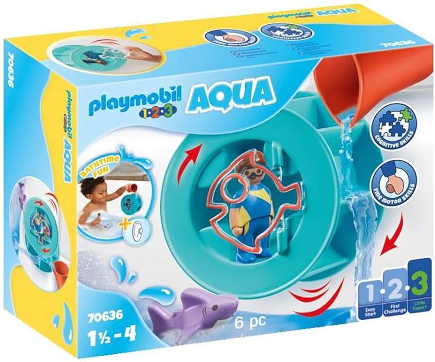 Playmobil 1.2.3 Aqua Water Wheel with Baby Shark | Amazon (US)