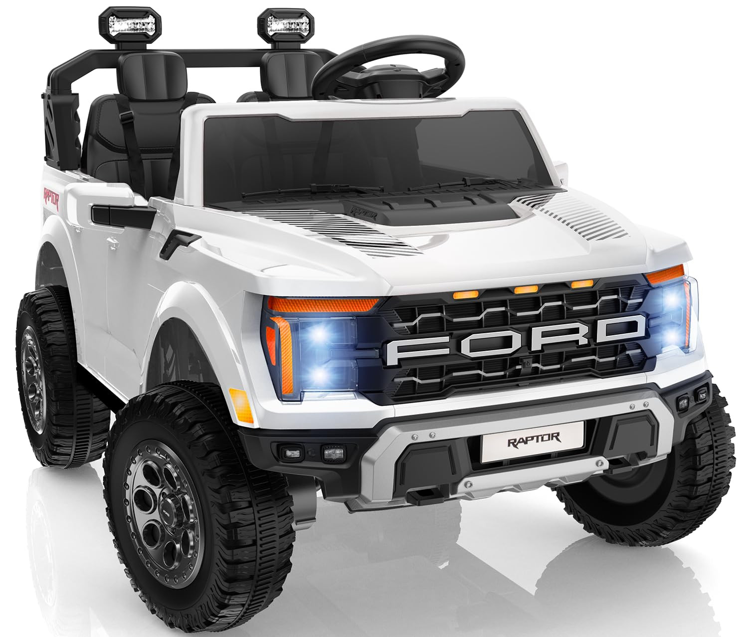 First Ride On 24V Kids Ride On Truck, Licensed Ford F-150 Raptor 2 Seater Electric Car w/Remote C... | Amazon (US)