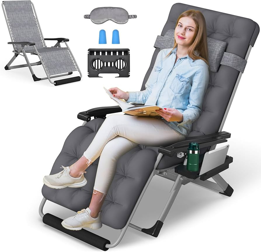 29In XL Zero Gravity Chair w/Cushion, Zero Gravity Recliner Lounge Chair for Indoor and Outdoor, ... | Amazon (US)