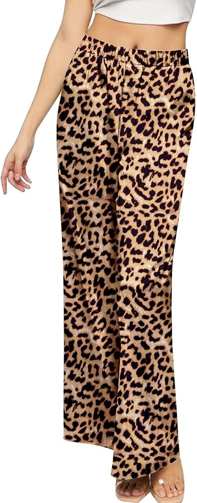 SWOMOG Women's Silk Satin Pajama Pants Longs Silky Sleep Pants Loungewear Trousers Elastic Waist ... | Amazon (US)