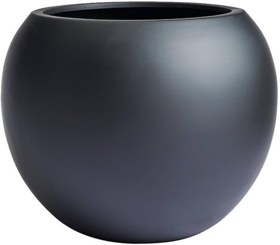 DTY Signature Mount Sherman 1-Piece Fiberstone Planter for Indoor/Outdoor, Black, 10" H x 13" Dia... | Amazon (US)