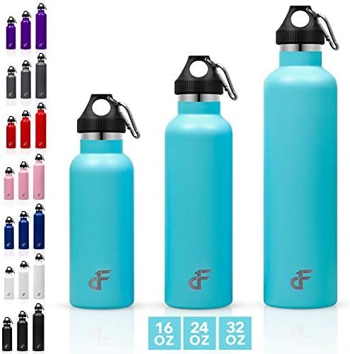 Day 1 Fitness Stainless Steel Water Bottle Standard Mouth, Carabiner Clip (16, 24, or 32oz) 3 Siz... | Amazon (US)