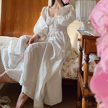 Renaissance Peasant Underdress Off The Shoulder Embroidery Vintage Victorian Nightgowns Dress for... | Amazon (US)