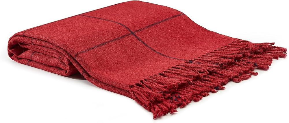 Arus Acrylic Highlands Collection Queen Size Tartan Plaid Design Throw Blanket Crimson-Navy, 60x8... | Amazon (US)