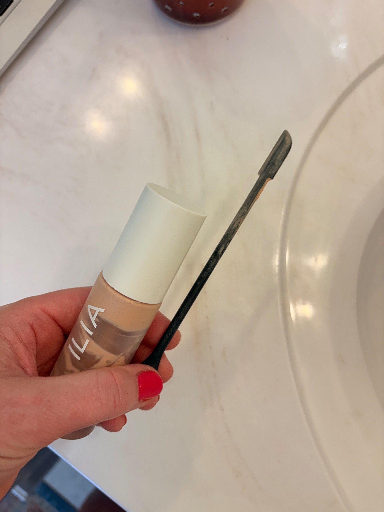 Make up spatulas have saved me on days when I forget to order foundation. 