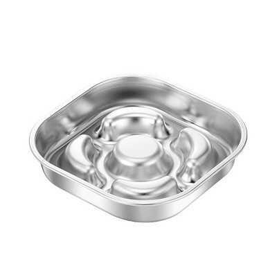 Alilang Stainless Steel Slow Feeder Dog Bowl with Raised Center Design and Easy Clean Interior | Target