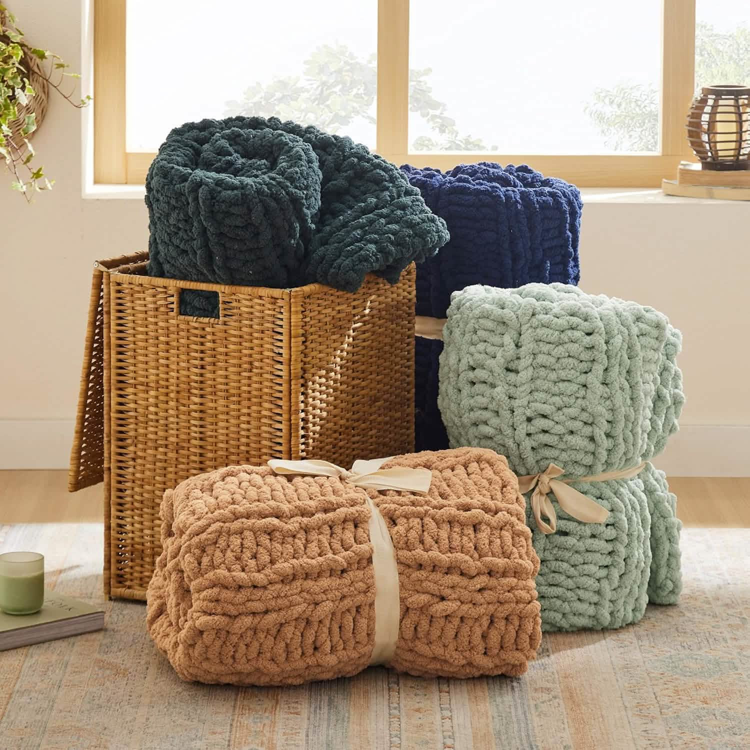Chunky Knit Chenille Blanket | Bedsure