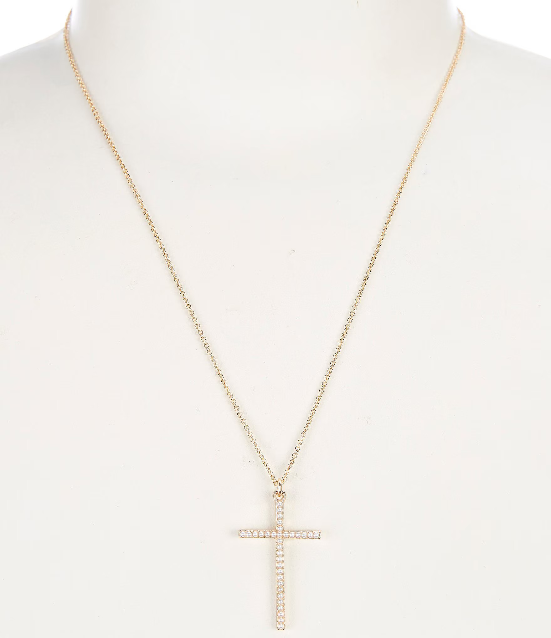 Simplicity Pearl Cross Short Pendant Necklace | Dillard's | Dillard's