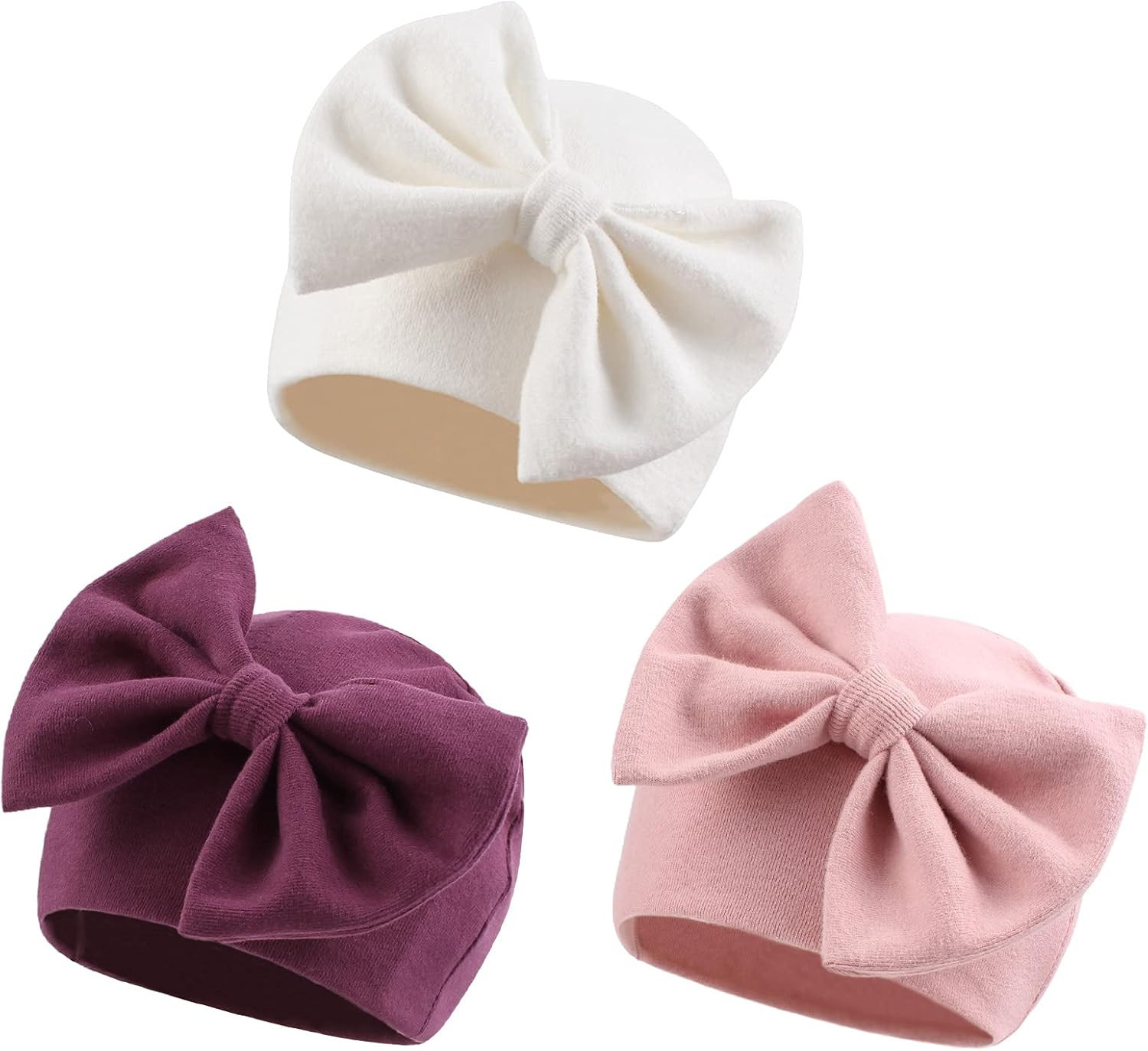 Newborn Baby Girl Hat Cotton Baby Bow Beanie Spring Infant Hats for Girls 0-6Months | Amazon (US)
