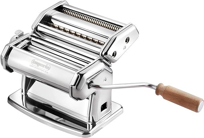 Imperia Pasta Maker Machine - Heavy Duty Steel Construction w Easy Lock Dial and Wood Grip Handle... | Amazon (US)