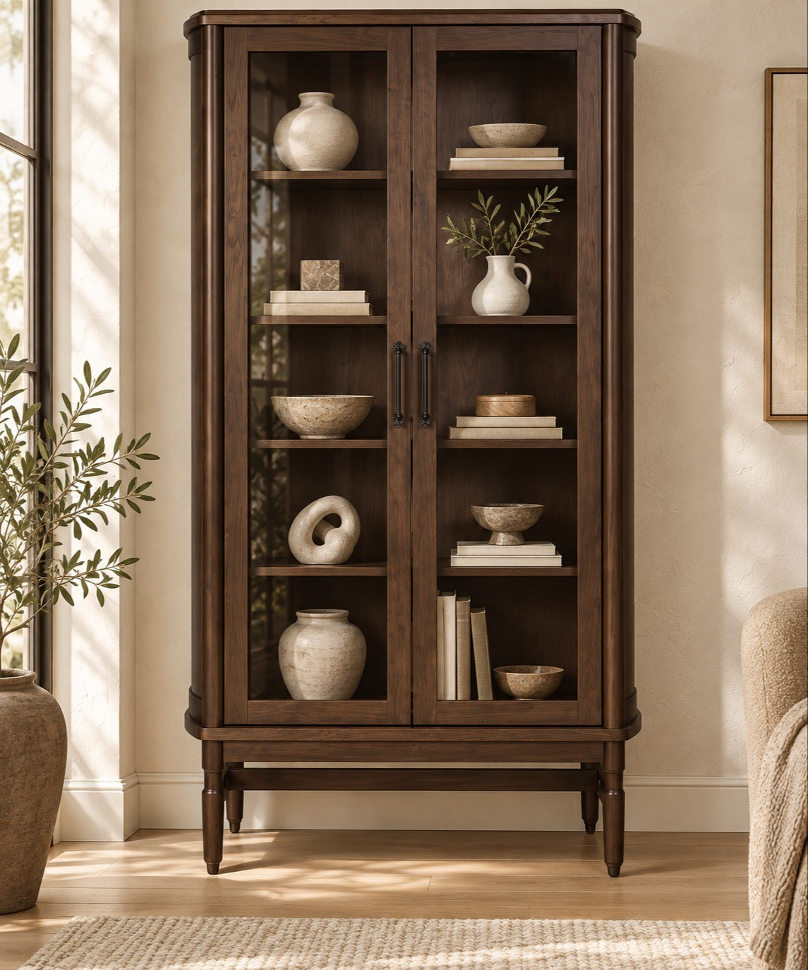 Rich wood tones and glass doors give this Better Homes & Gardens curio cabinet such an elevated look—and the Walmart price makes it even better.#WalmartFinds #OrganicModern #HomeDecor

#LTKHome