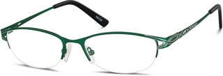 Zenni Women's Oval Glasses Half-Rim Green Stainless Steel Frame | Zenni Optical (US & CA)