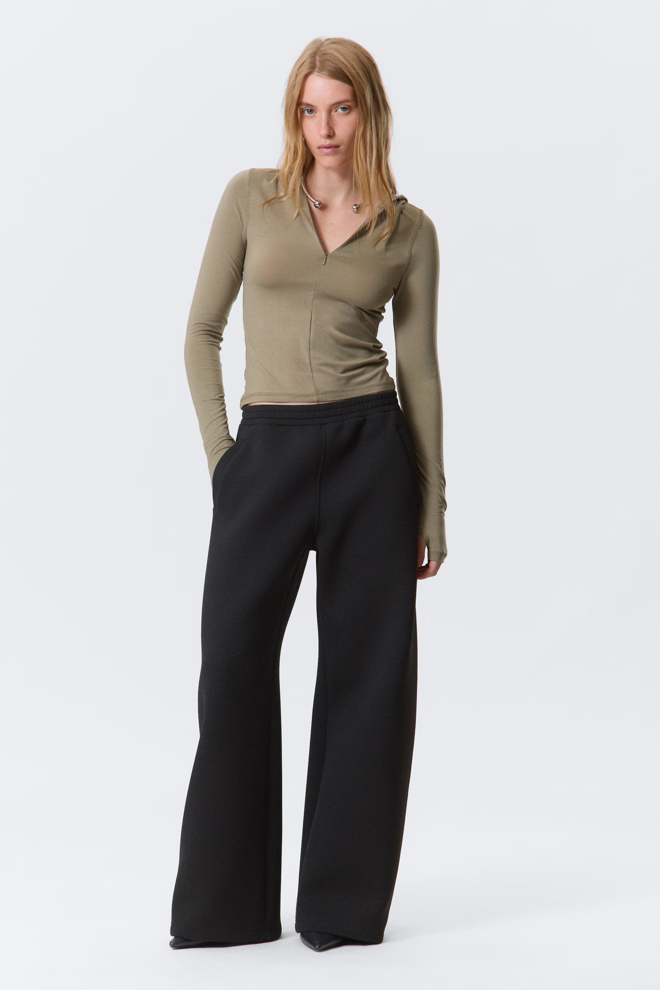 Relaxed Wide Leg Scuba Sweatpants | H&M (UK, MY, IN, SG, PH, TW, HK)