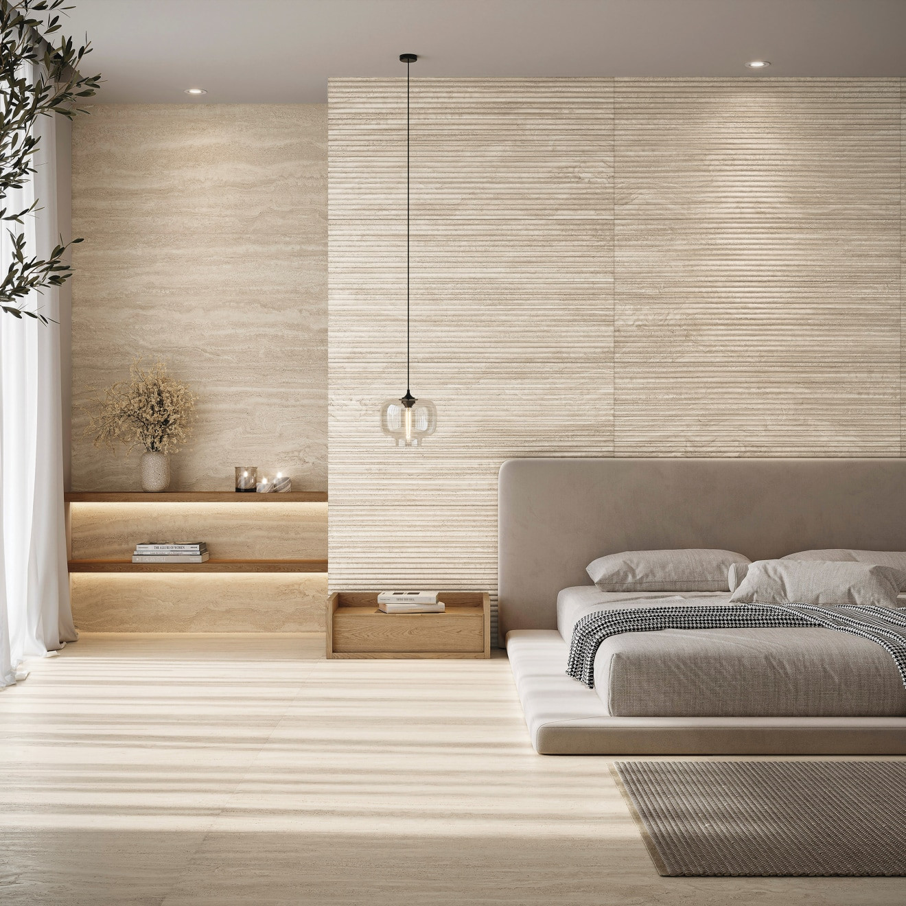Tivoli 24" x 48" Natural Matte Porcelain Field Tile in Crema | Bedrosians Tile and Stone