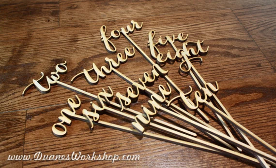 Script Wedding Table Numbers on a Stick Gold Table Numbers | Etsy | Etsy (US)