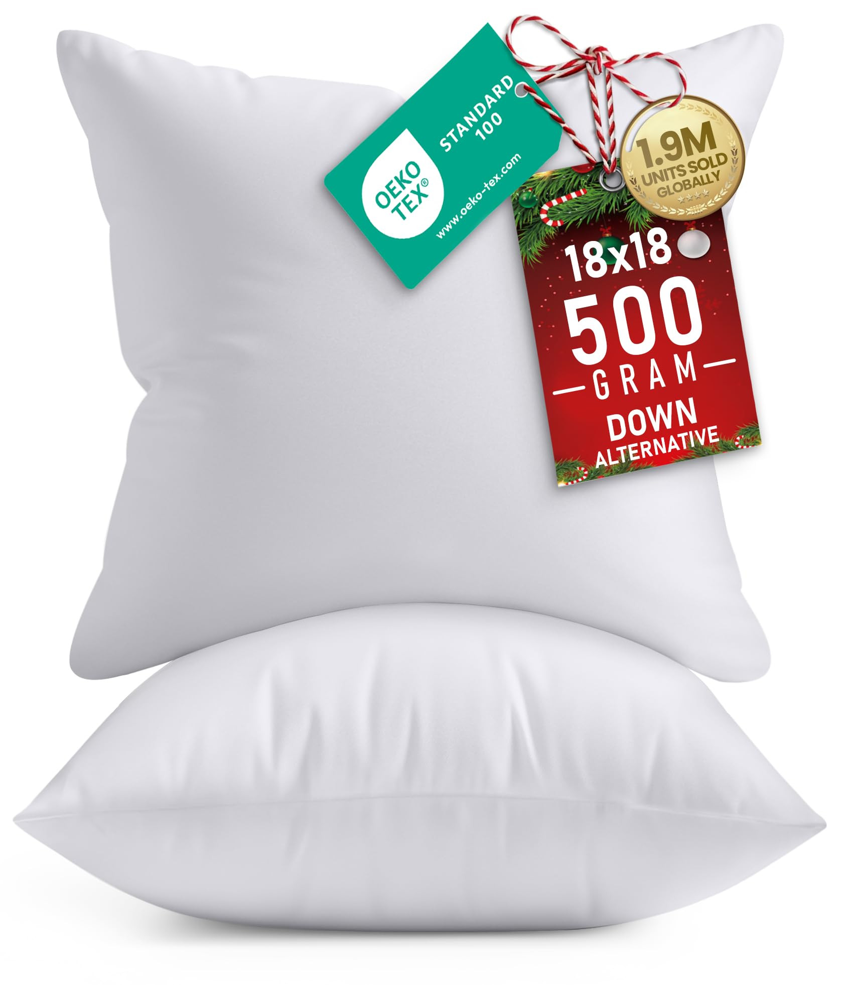 Utopia Bedding Throw Pillows Insert (Pack of 2, White) - 18 x 18 Inches Bed and Couch Pillows - I... | Amazon (US)