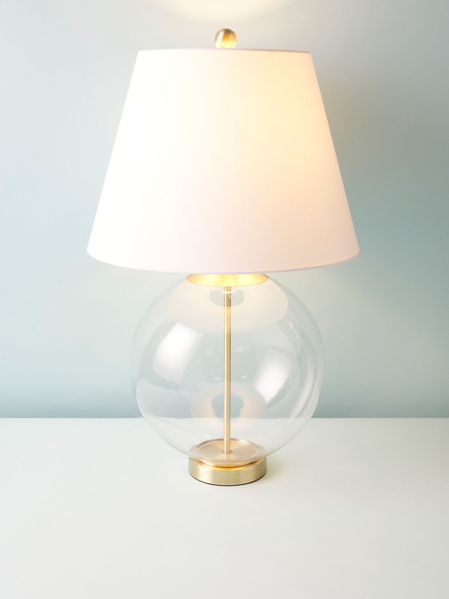 26in Glass Globe Metal Table Lamp | HomeGoods
