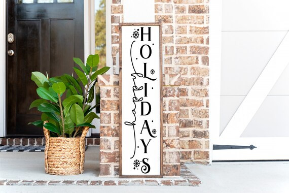Happy Holidays Sign  Christmas Porch Decor  Wood Sign  | Etsy | Etsy (US)