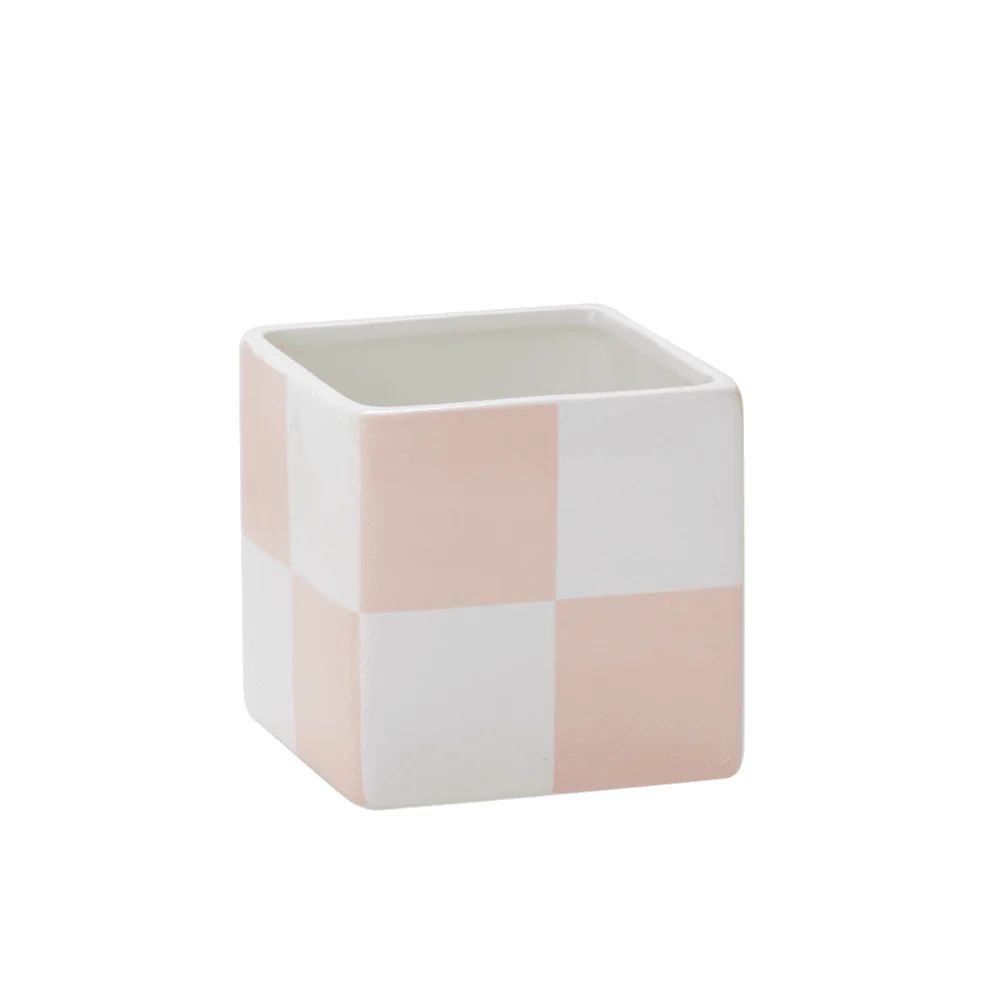Blushed Urban Square Pot, Checkered - 2 Size Options | Shop Sweet Lulu