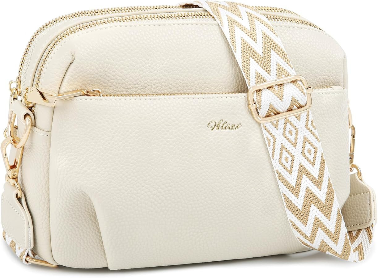 Crossbody Bag for Women Leather Purse Anti Theft Multi Pockets Wide Adjustable Strap Shoulder Han... | Amazon (US)